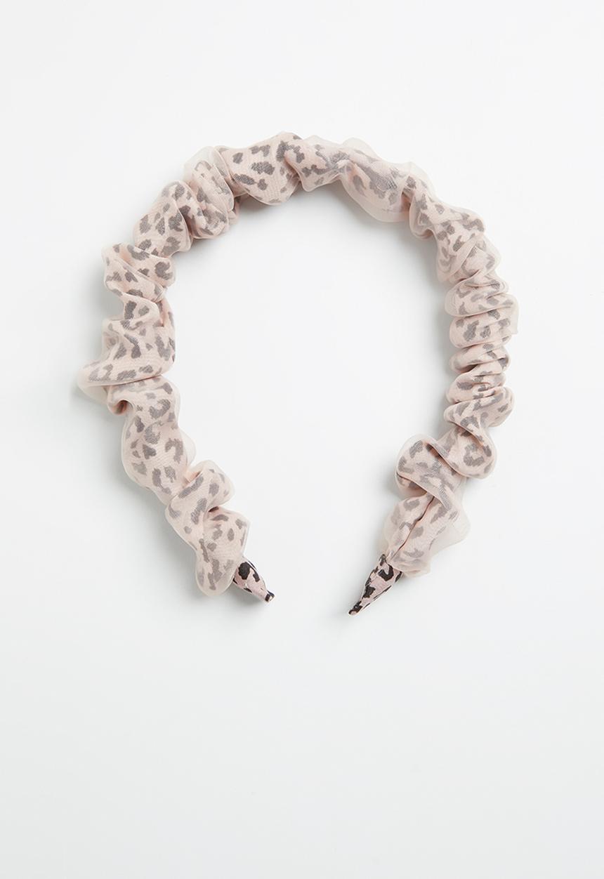 Superbalist - Ruffled leopard headband - pink & black