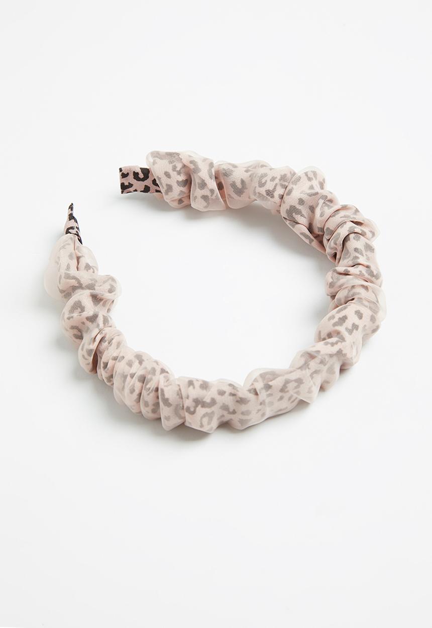 Superbalist - Ruffled leopard headband - pink & black