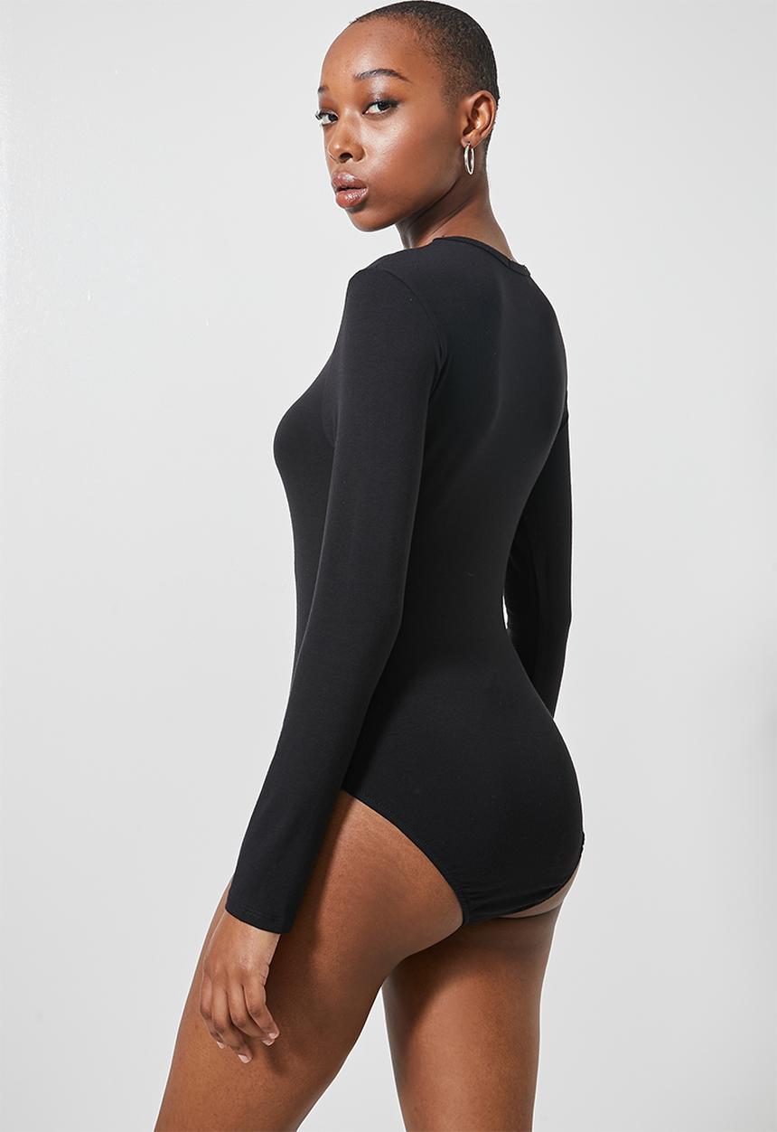 Superbalist - 2 Pack crew neck bodysuit - black & white