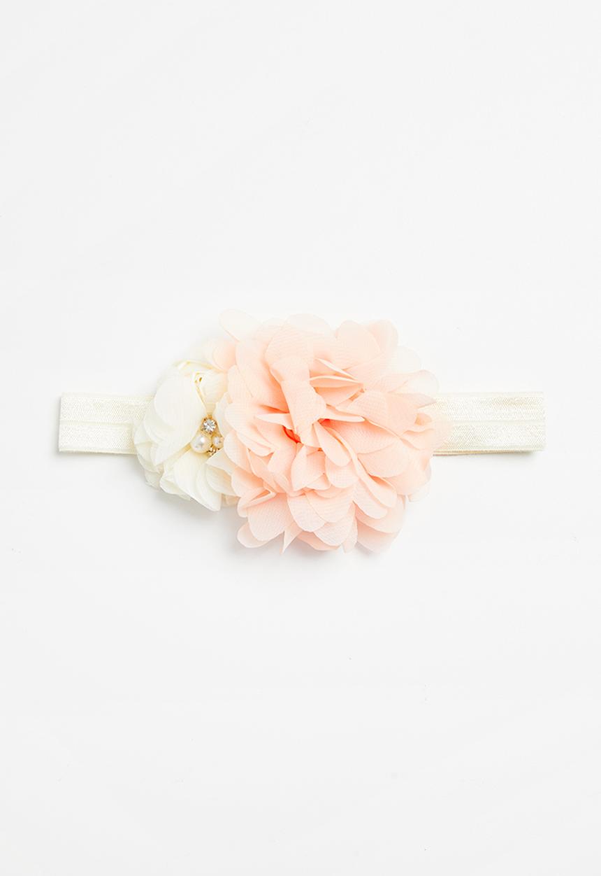 Pop Candy - Girls flower headband - peach & cream 