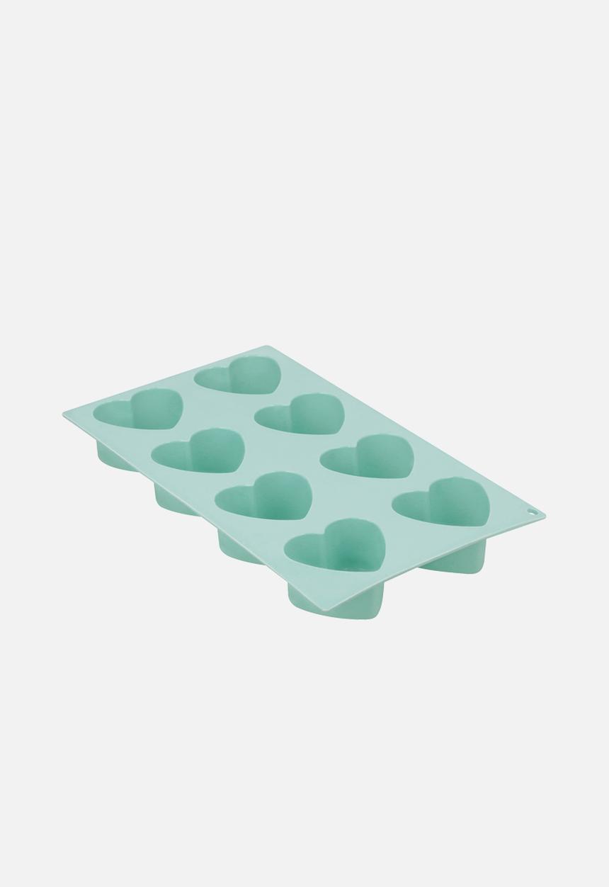 Kitchen Inspire - Silicone 8 Hole Heart Mould - Mint Blue