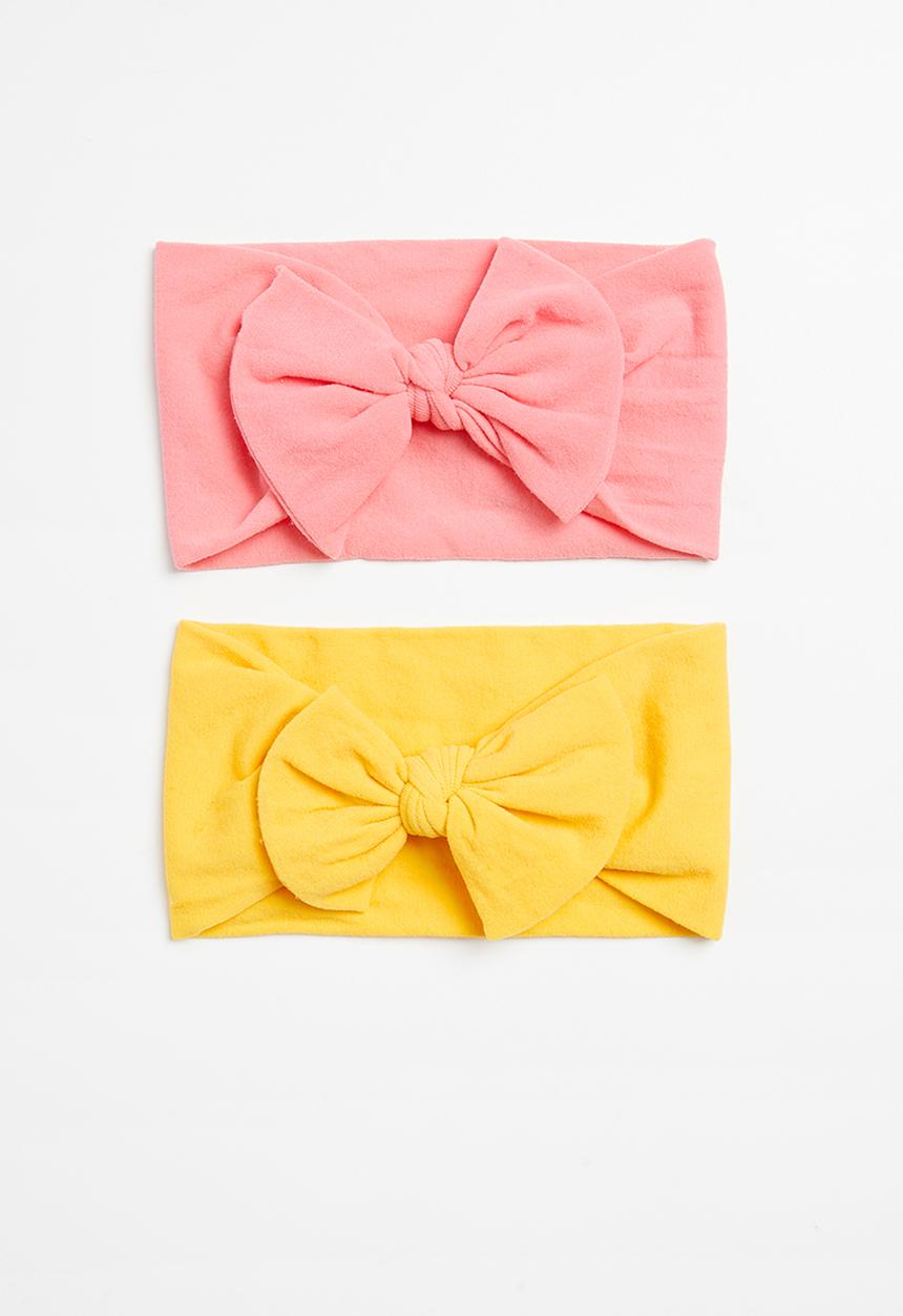 Pop Candy - Girls 2 pack headband - yellow & pink