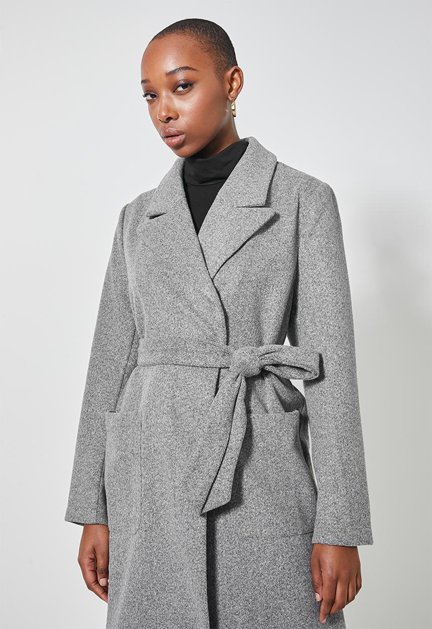 Superbalist - Belted coat - grey 