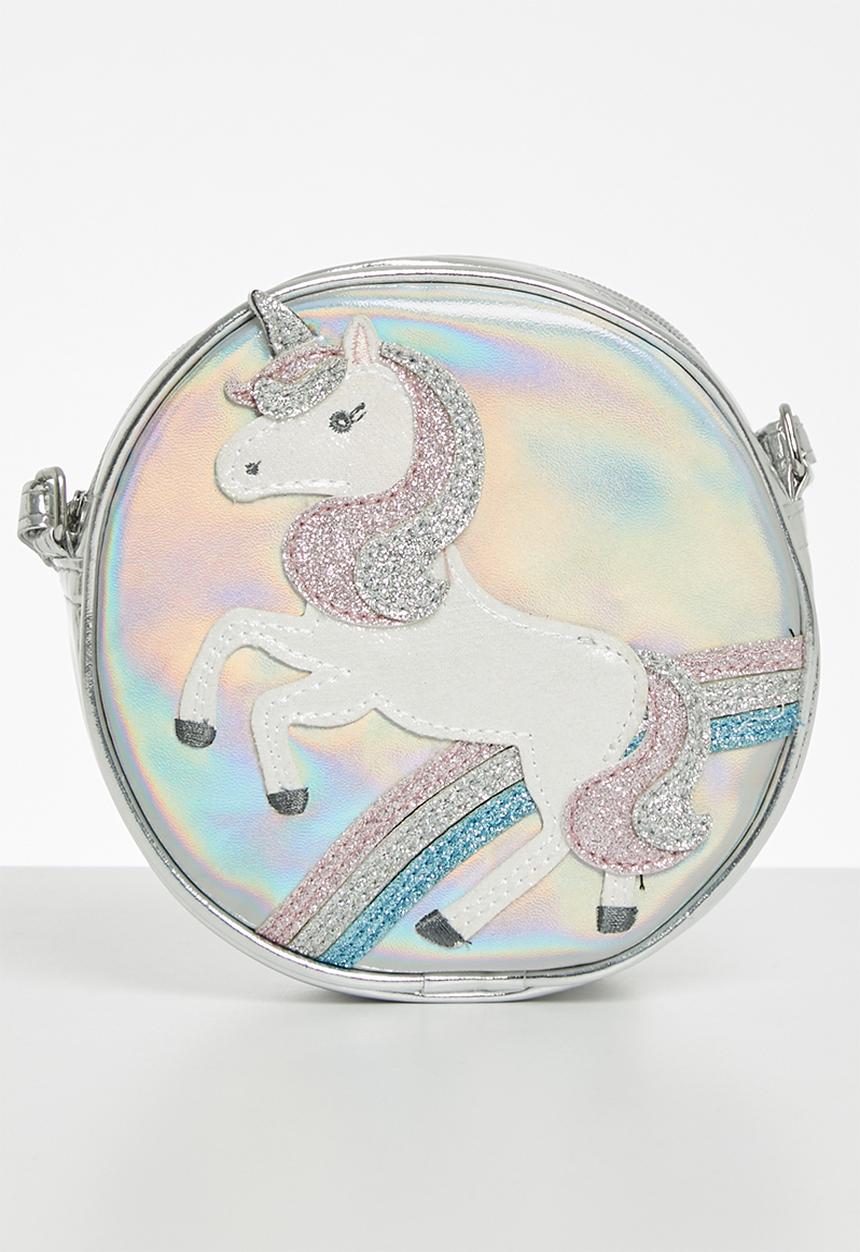 Pop Candy - Girls glitter unicorn bag - silver 