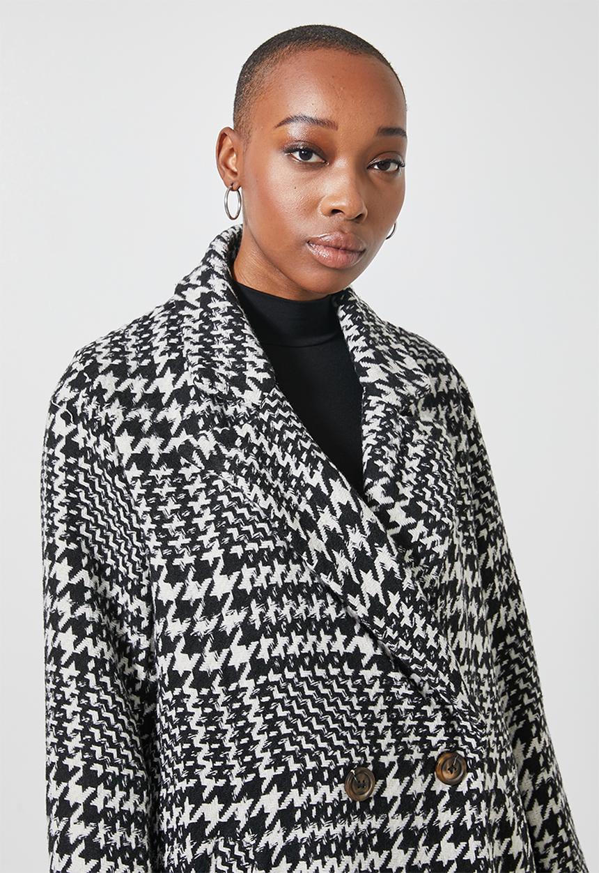 Superbalist - Boyfriend coat - white & black 