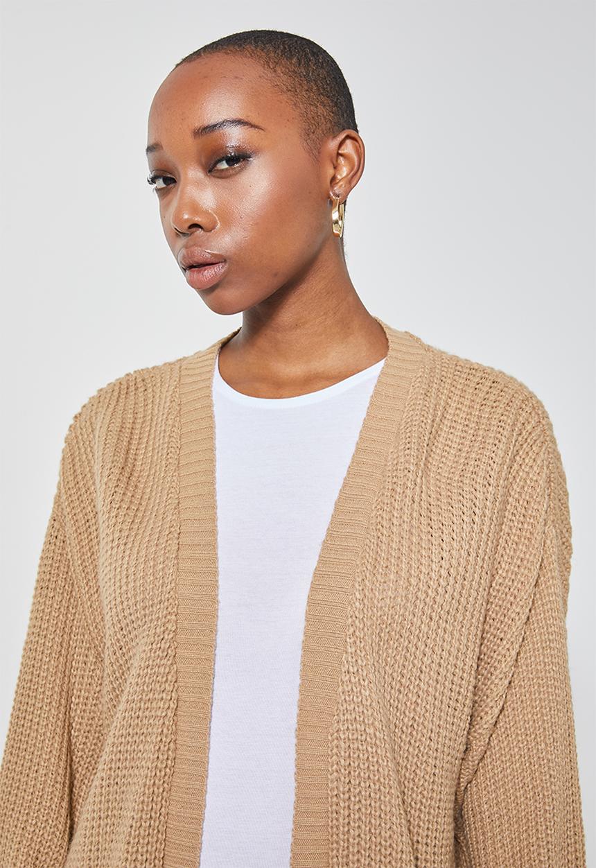 Superbalist - Chunky knit cardi - taupe