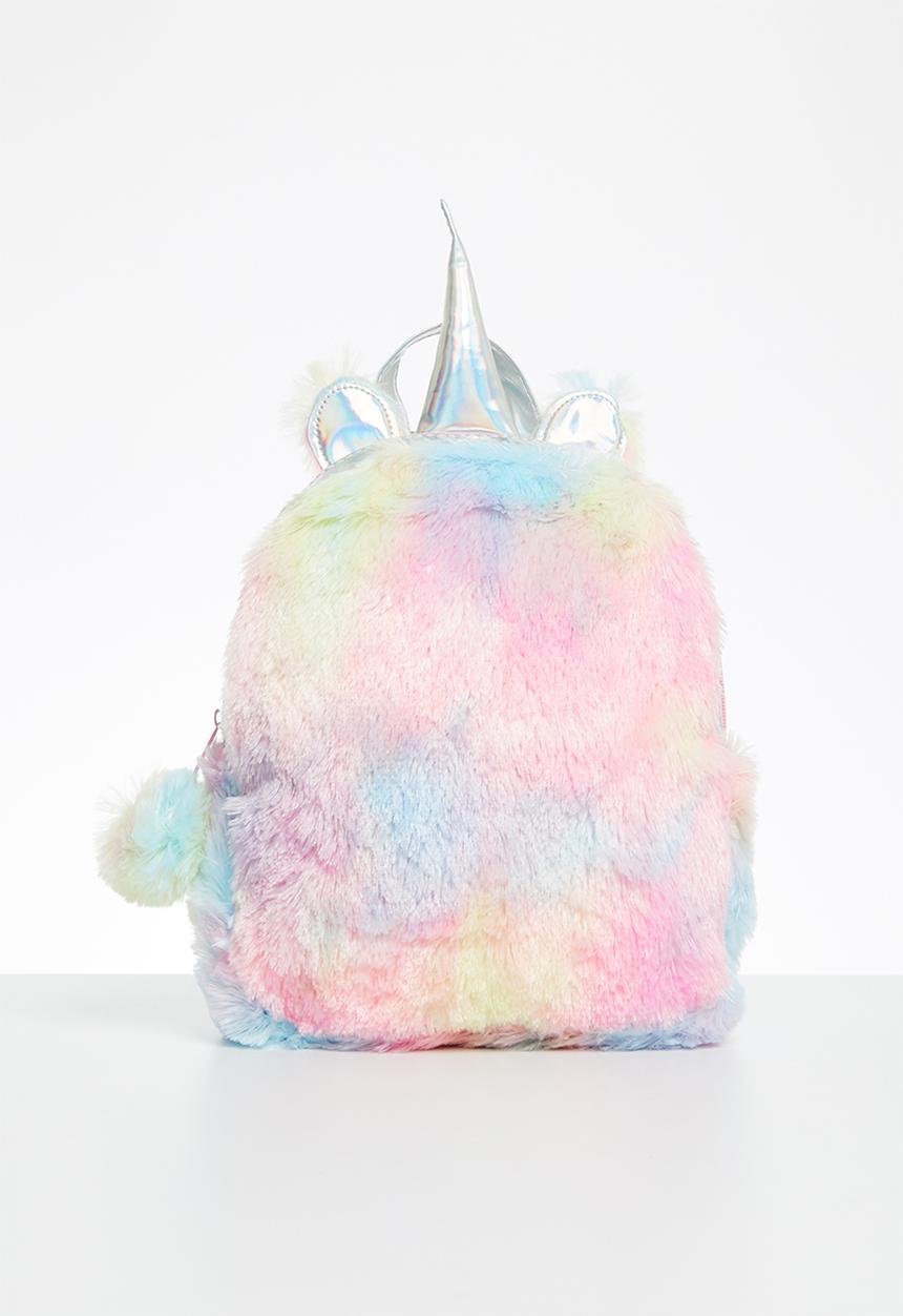 Pop Candy - Girls faux fur unicorn backpack - multi