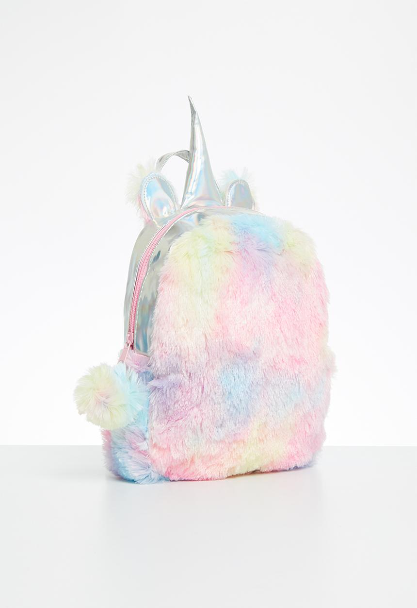 Pop Candy - Girls faux fur unicorn backpack - multi