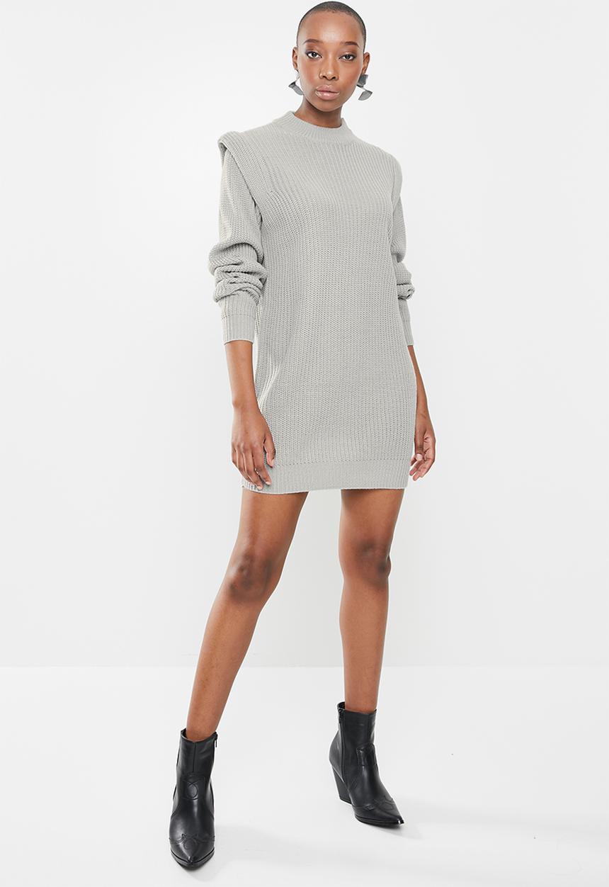 Missguided - Shoulder lip jumper dress - grey