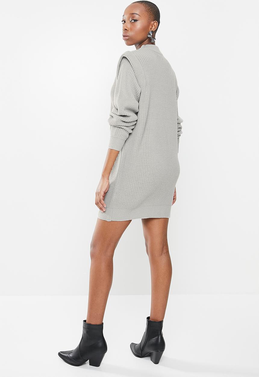 Missguided - Shoulder lip jumper dress - grey