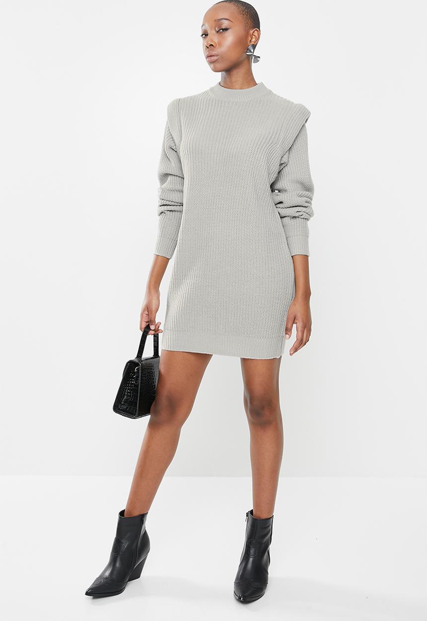 Missguided - Shoulder lip jumper dress - grey