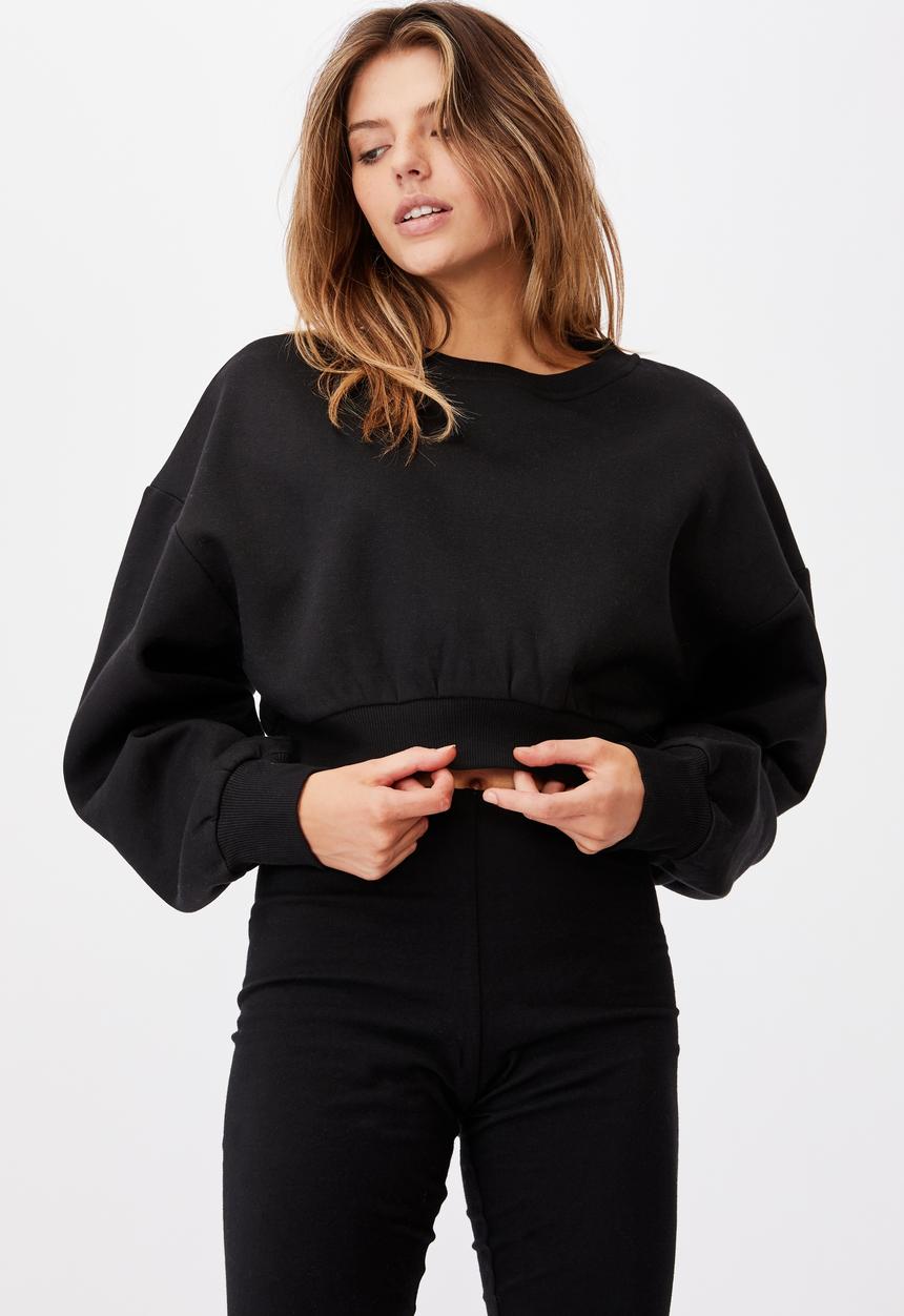 Factorie - Boxy crop crew - black