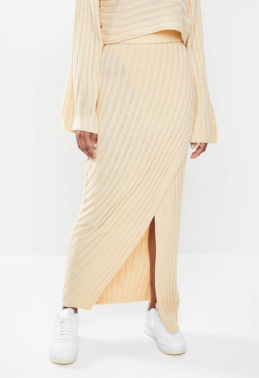 Missguided - Asymmetric midaxi skirt co ord - stone