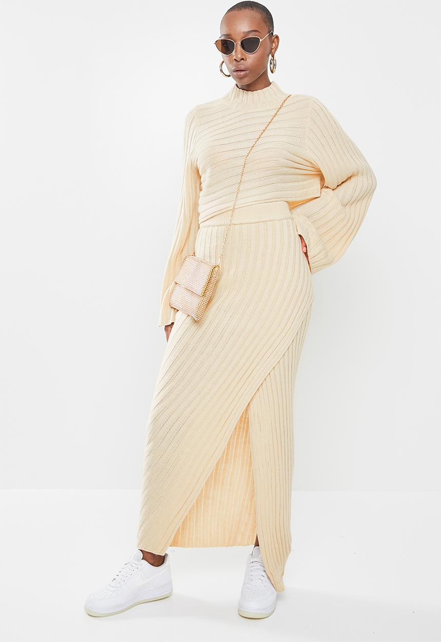 Missguided - Asymmetric midaxi skirt co ord - stone