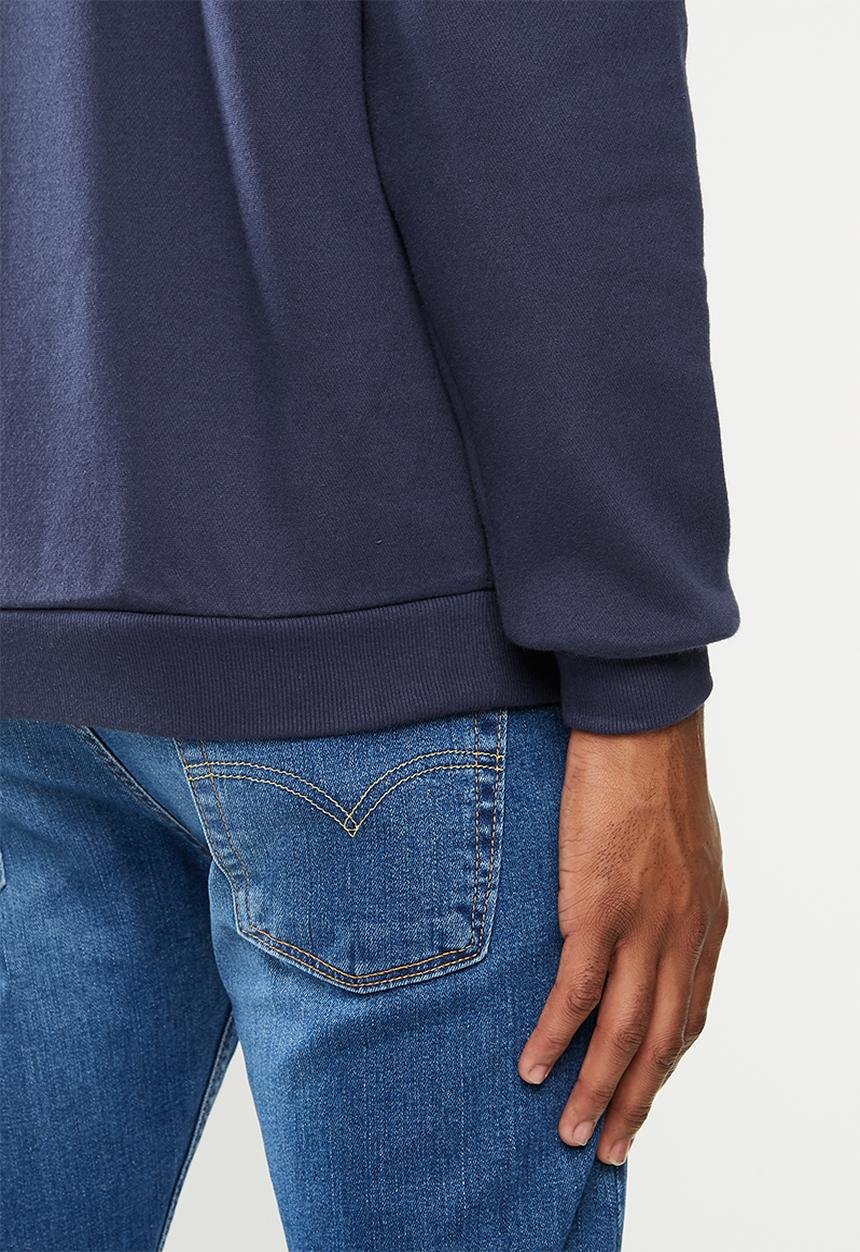 PUMA - Ess logo crew sweat fl - peacoat