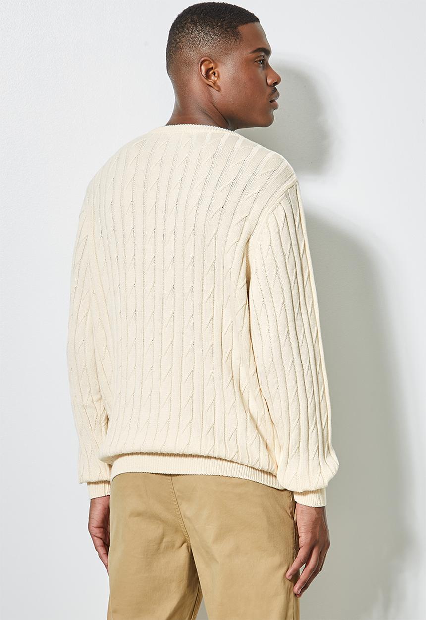 Superbalist - Regular fit cable knit jersey - neutral