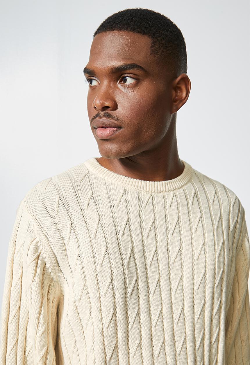 Superbalist - Regular fit cable knit jersey - neutral