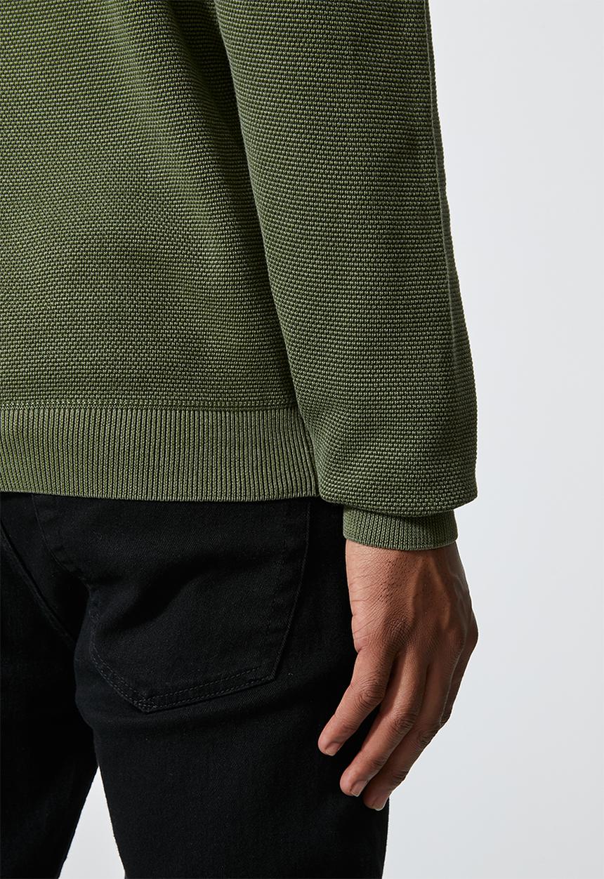 Superbalist - Pique crew neck knit - khaki green