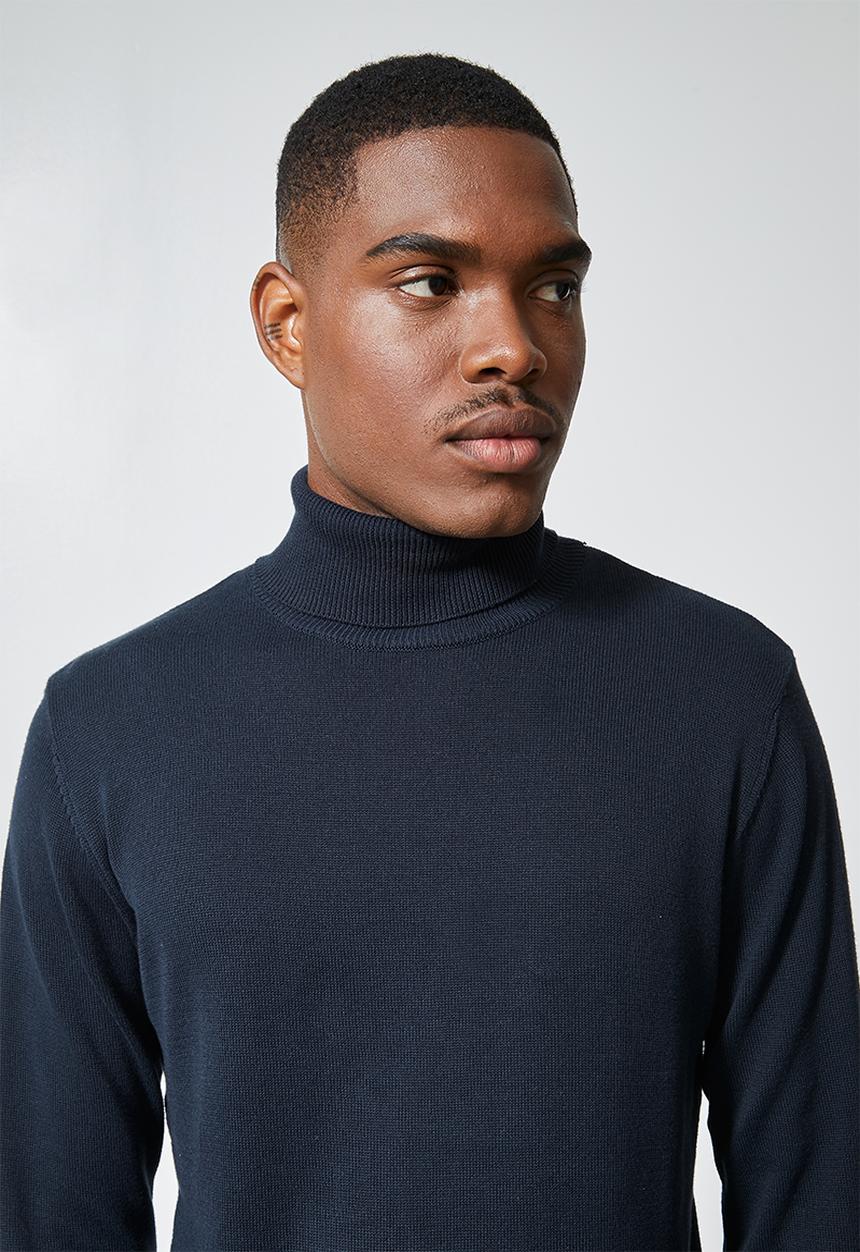 Superbalist - Basic roll neck slim fit knit - navy