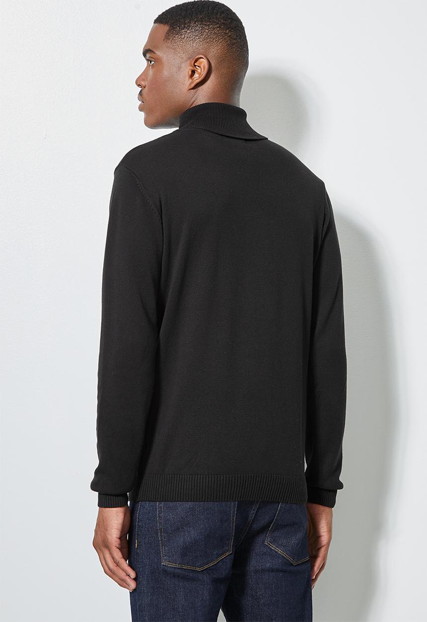 Superbalist - Basic roll neck slim fit knit - black
