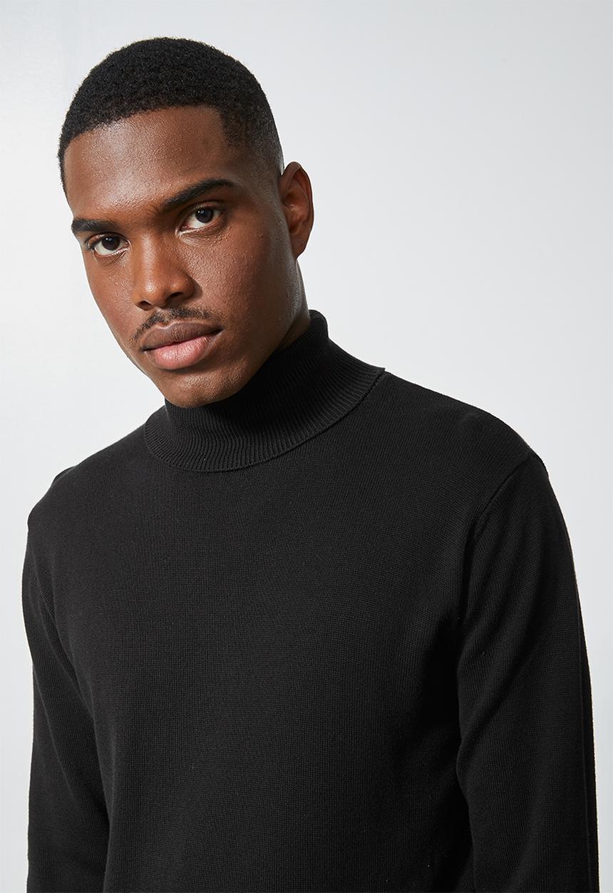 Superbalist - Basic roll neck slim fit knit - black