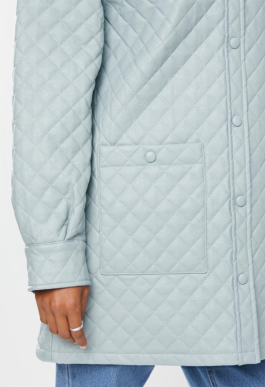 Glamorous - Quilted oversized coat - dusty blue
