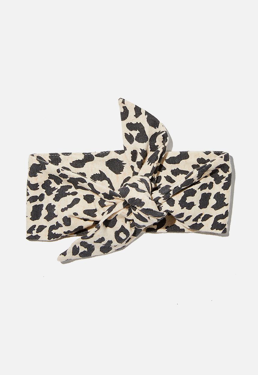 Cotton On - The tie headband - beige & black 