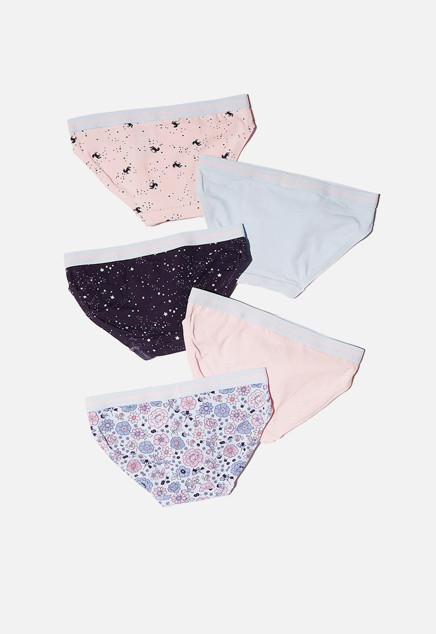Cotton On - Girls 5 pack underwear - blue & pink
