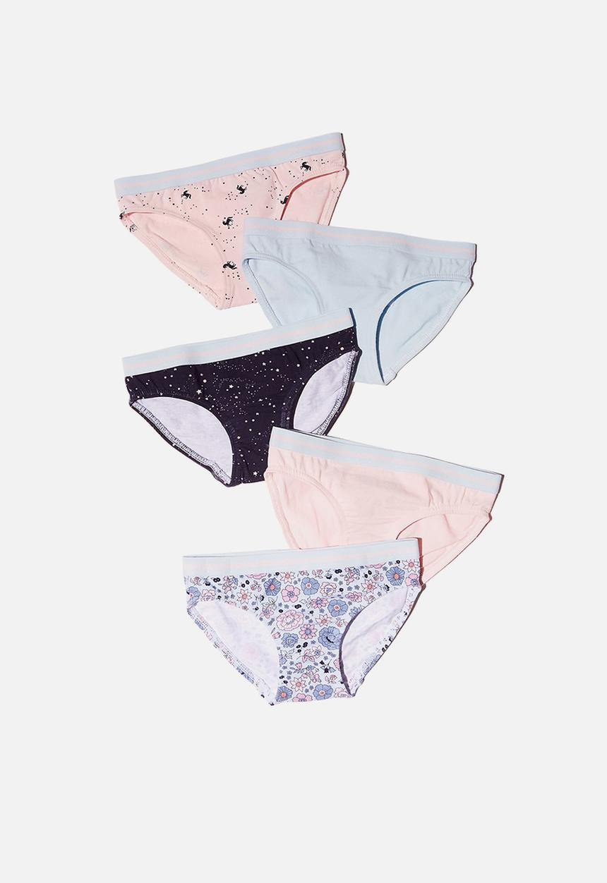 Cotton On - Girls 5 pack underwear - blue & pink