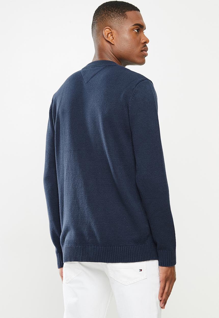 Tommy Hilfiger - Tommy Hilfiger Jeans  Texture Logo Knitwear  - navy