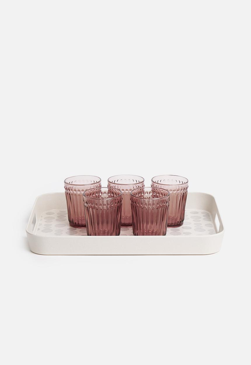 Excellent Houseware - Dot serving tray - grey & white