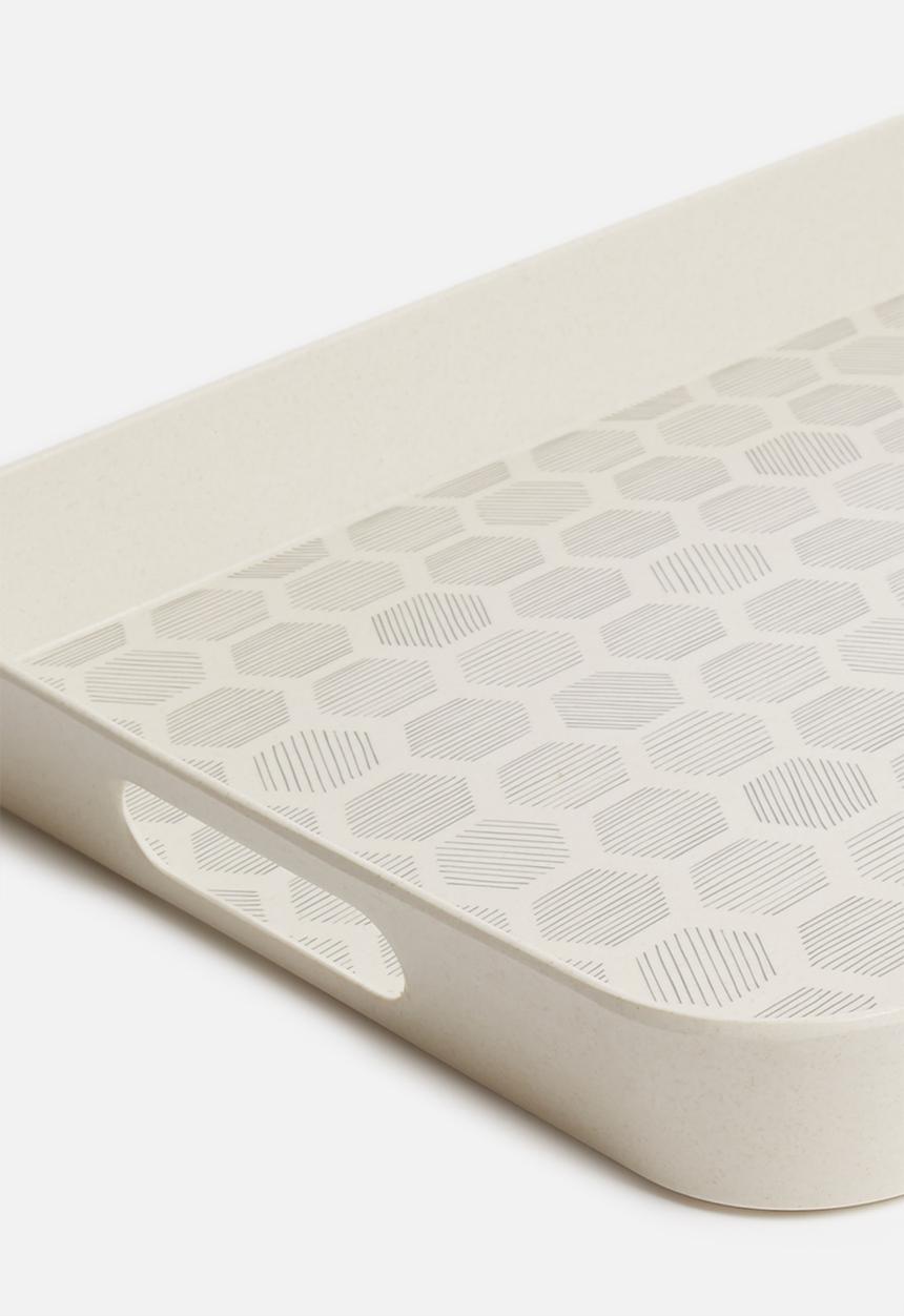 Excellent Houseware - Hex serving tray - grey & white