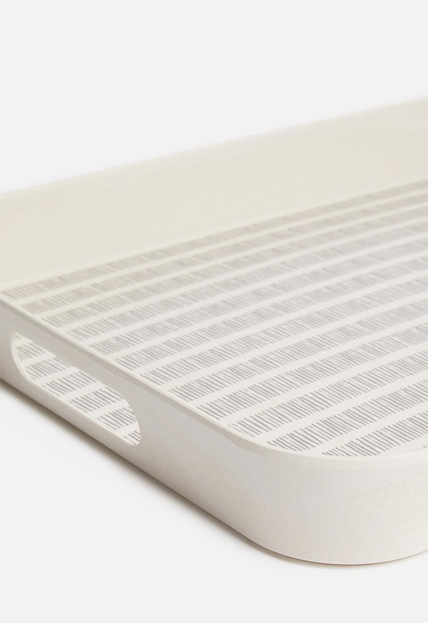 Excellent Houseware - Dash serving tray - grey & white