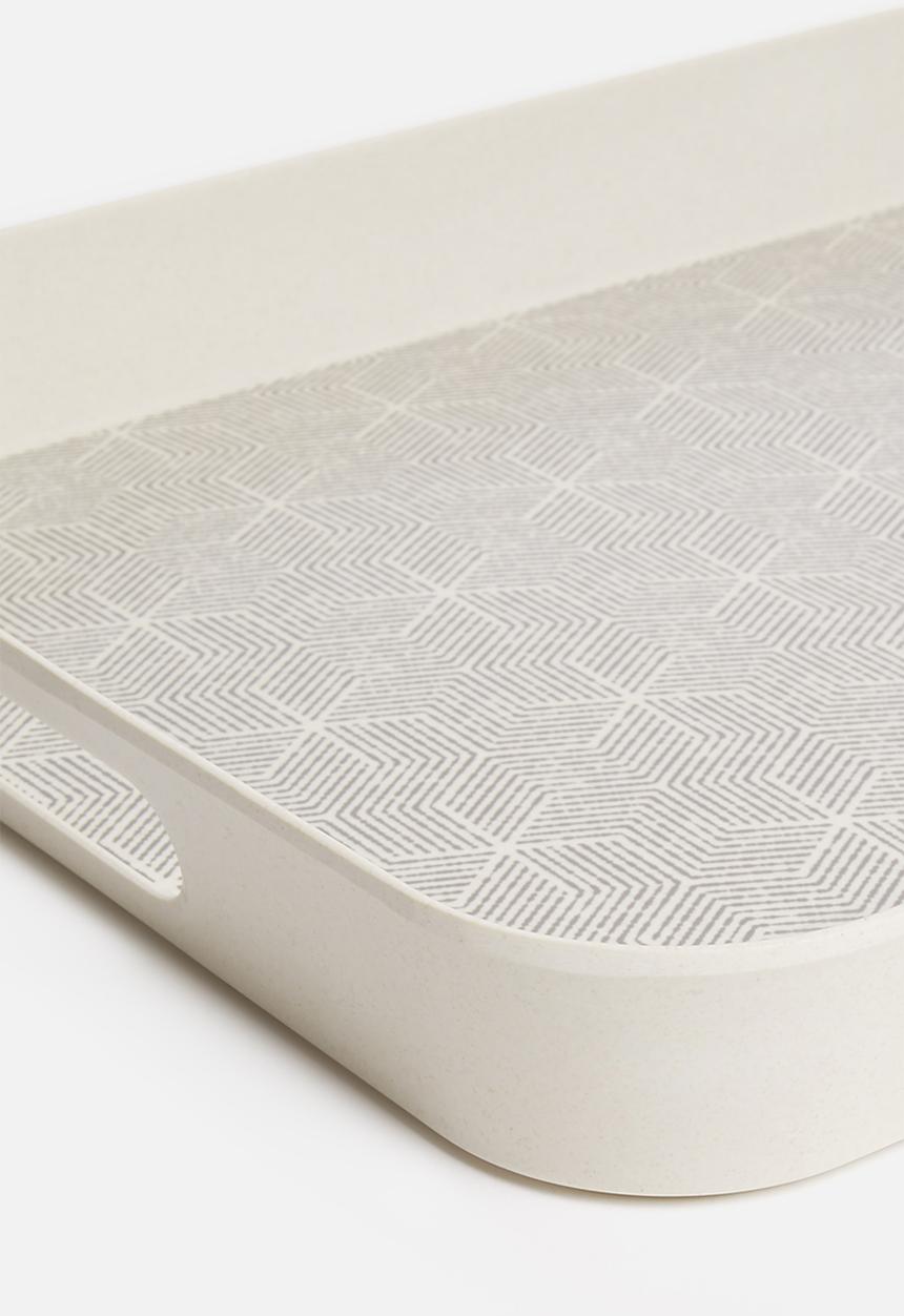 Excellent Houseware - Geo serving tray - grey & white