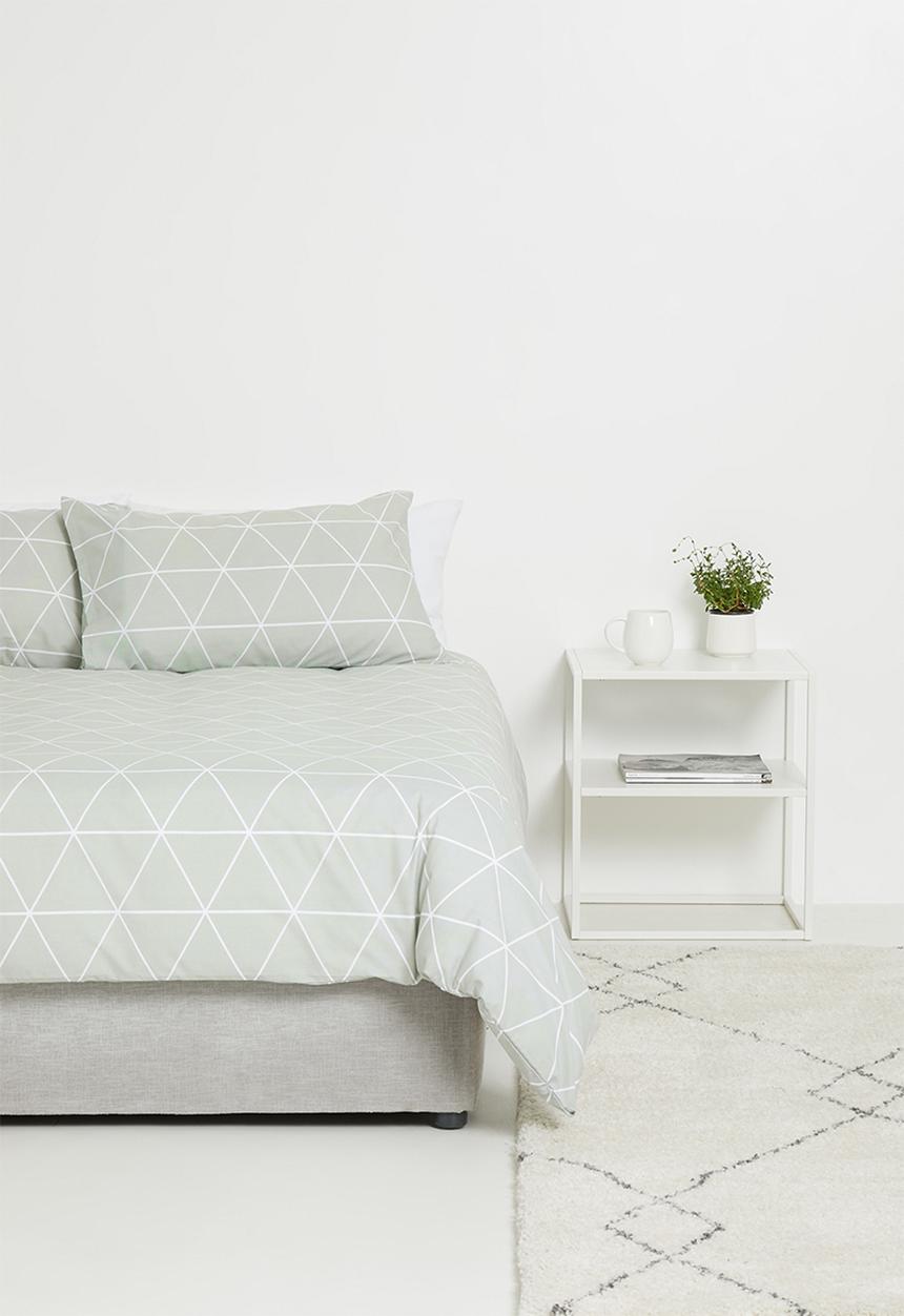 Sixth Floor - Ella printed polycotton duvet cover set - sage green