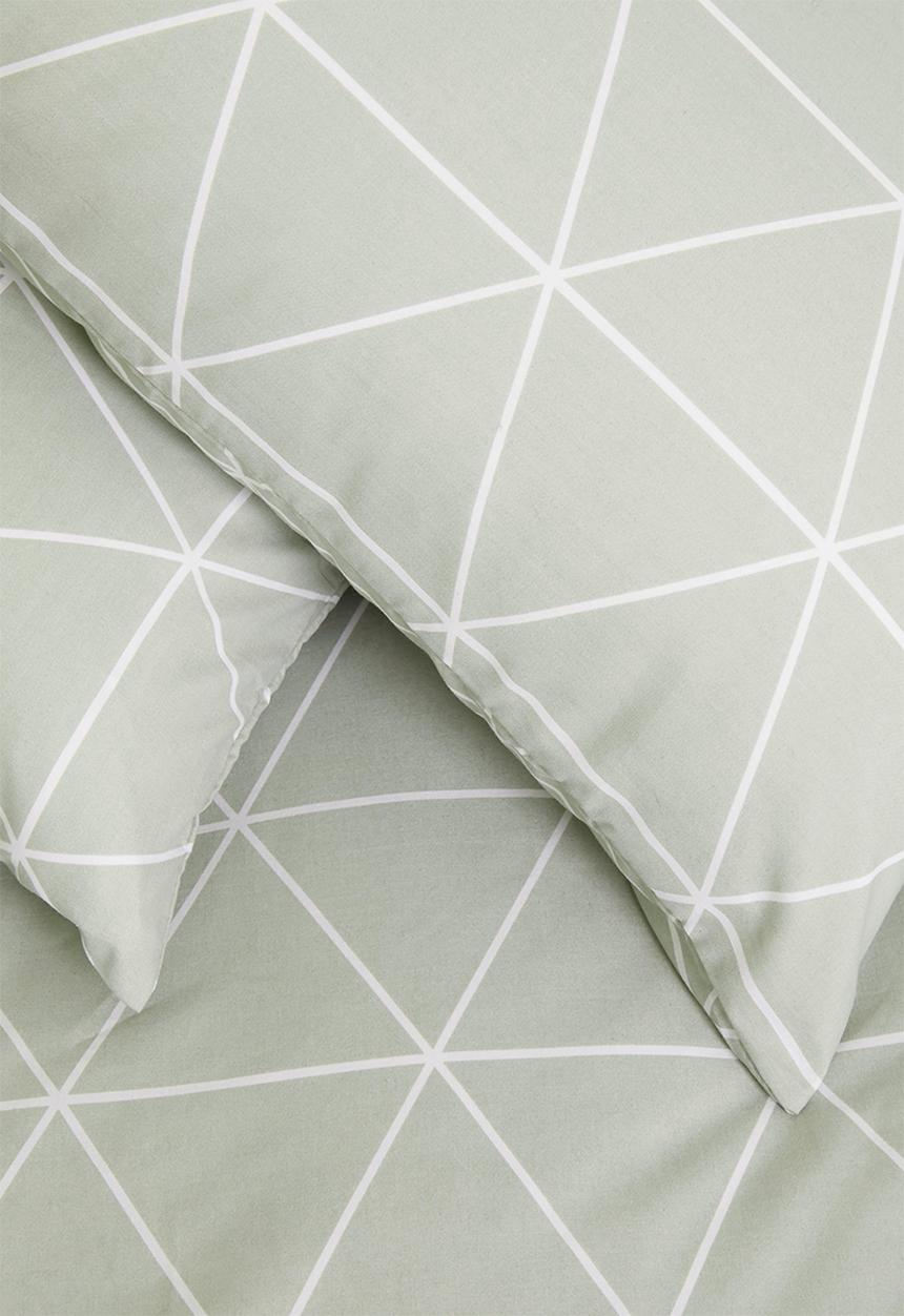 Sixth Floor - Ella printed polycotton duvet cover set - sage green