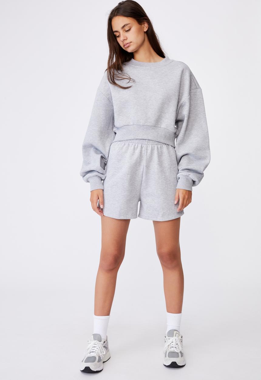 Factorie - Boxy crop crew - grey 