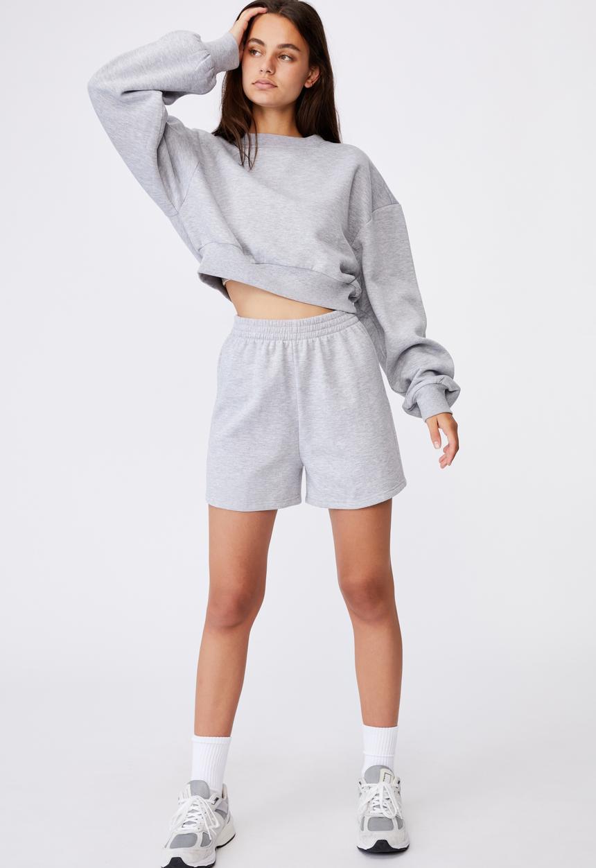 Factorie - Boxy crop crew - grey 