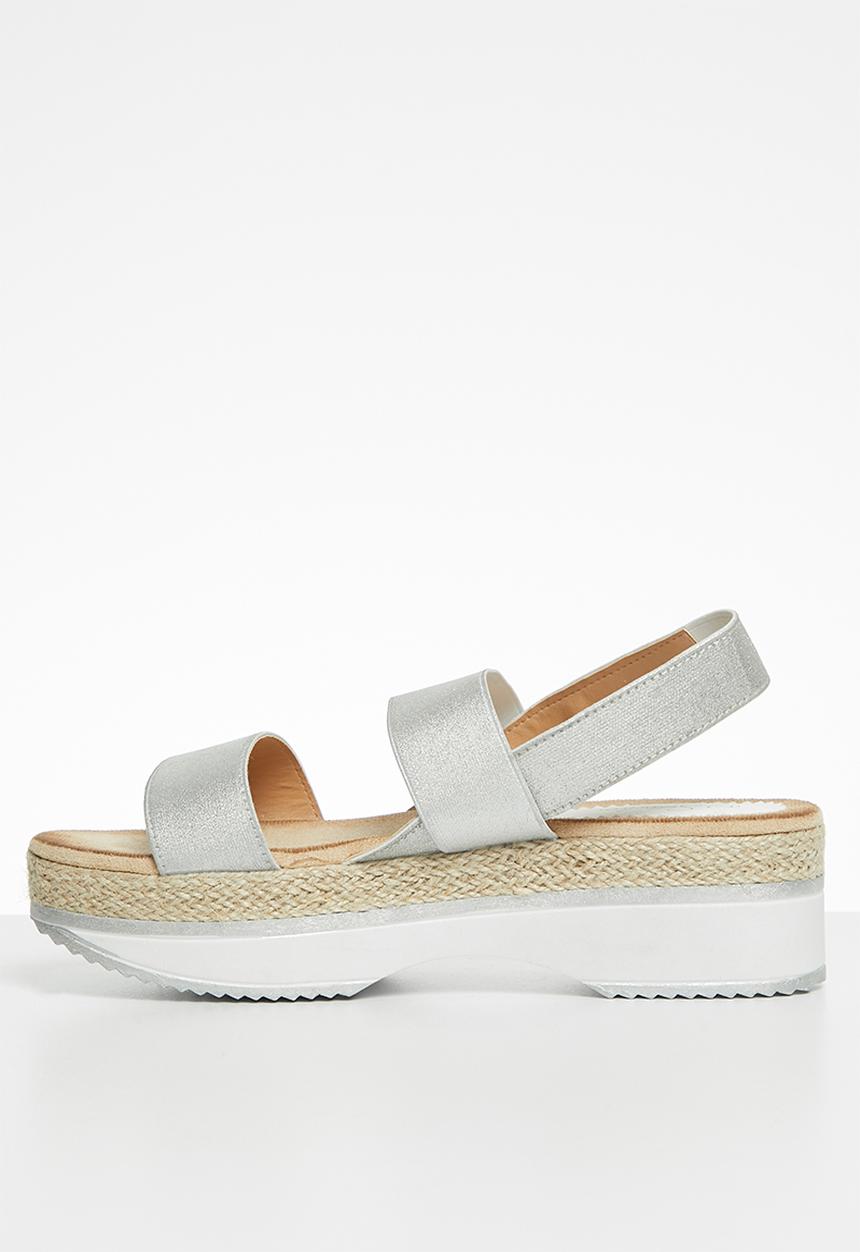 Seduction - Slingback flatform sandal - silver
