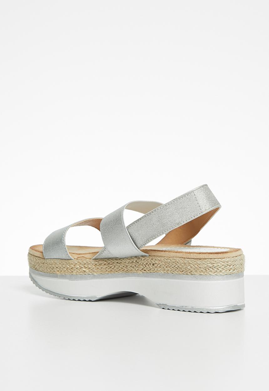 Seduction - Slingback flatform sandal - silver