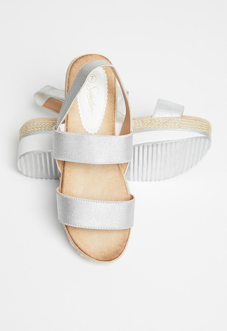 Seduction - Slingback flatform sandal - silver