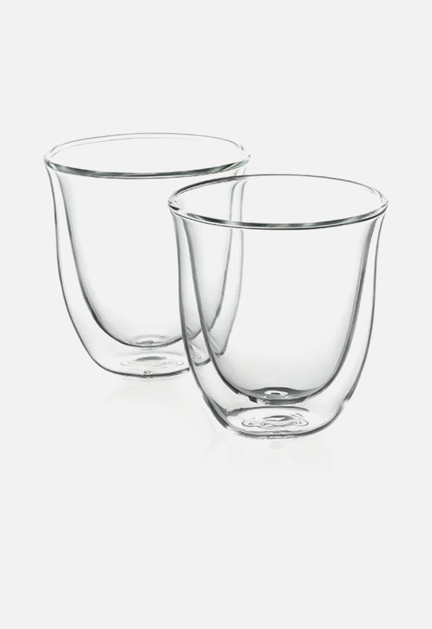 DeLonghi - Double Walled Cappuccino Glasses - Clear Set of 2