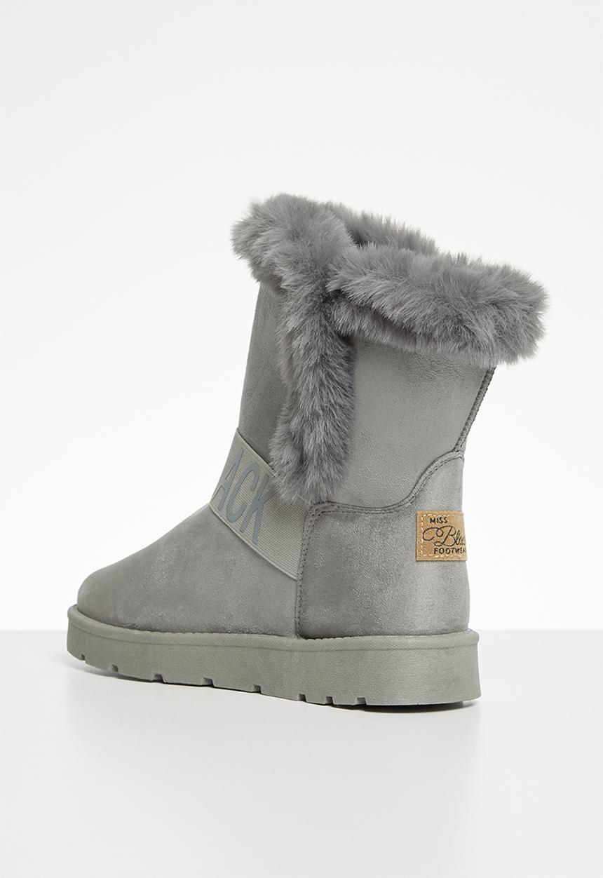 Miss Black - Rae slipper boot - grey