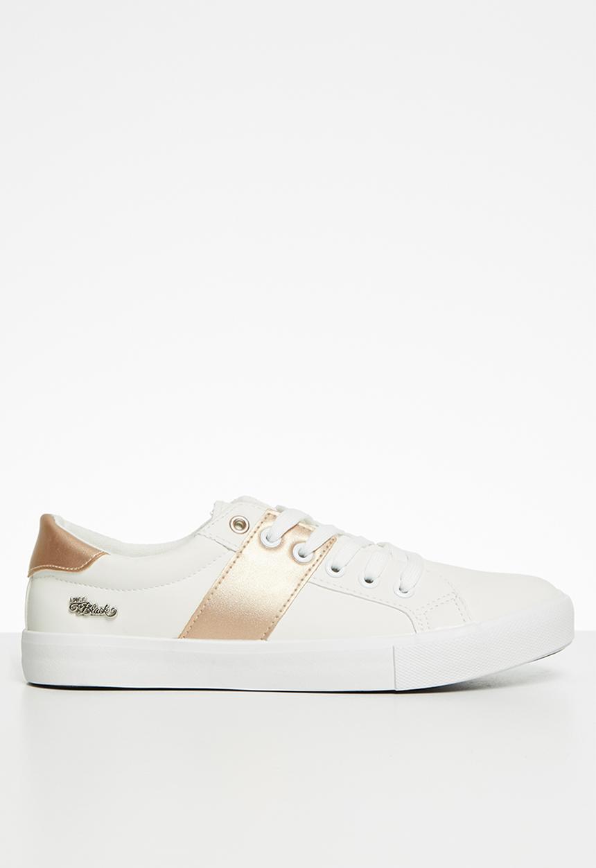 Miss Black - Baker 8 sneaker - rose gold & white 