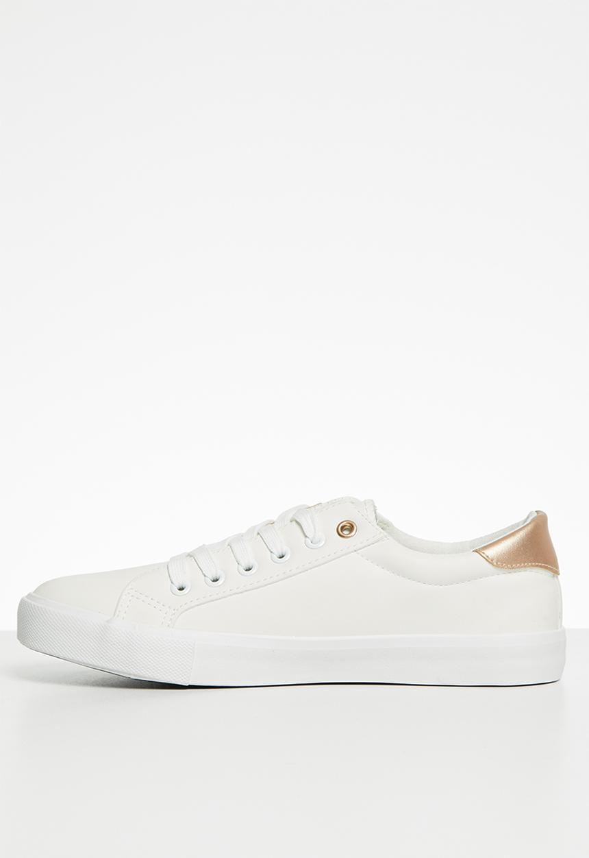 Miss Black - Baker 8 sneaker - rose gold & white 