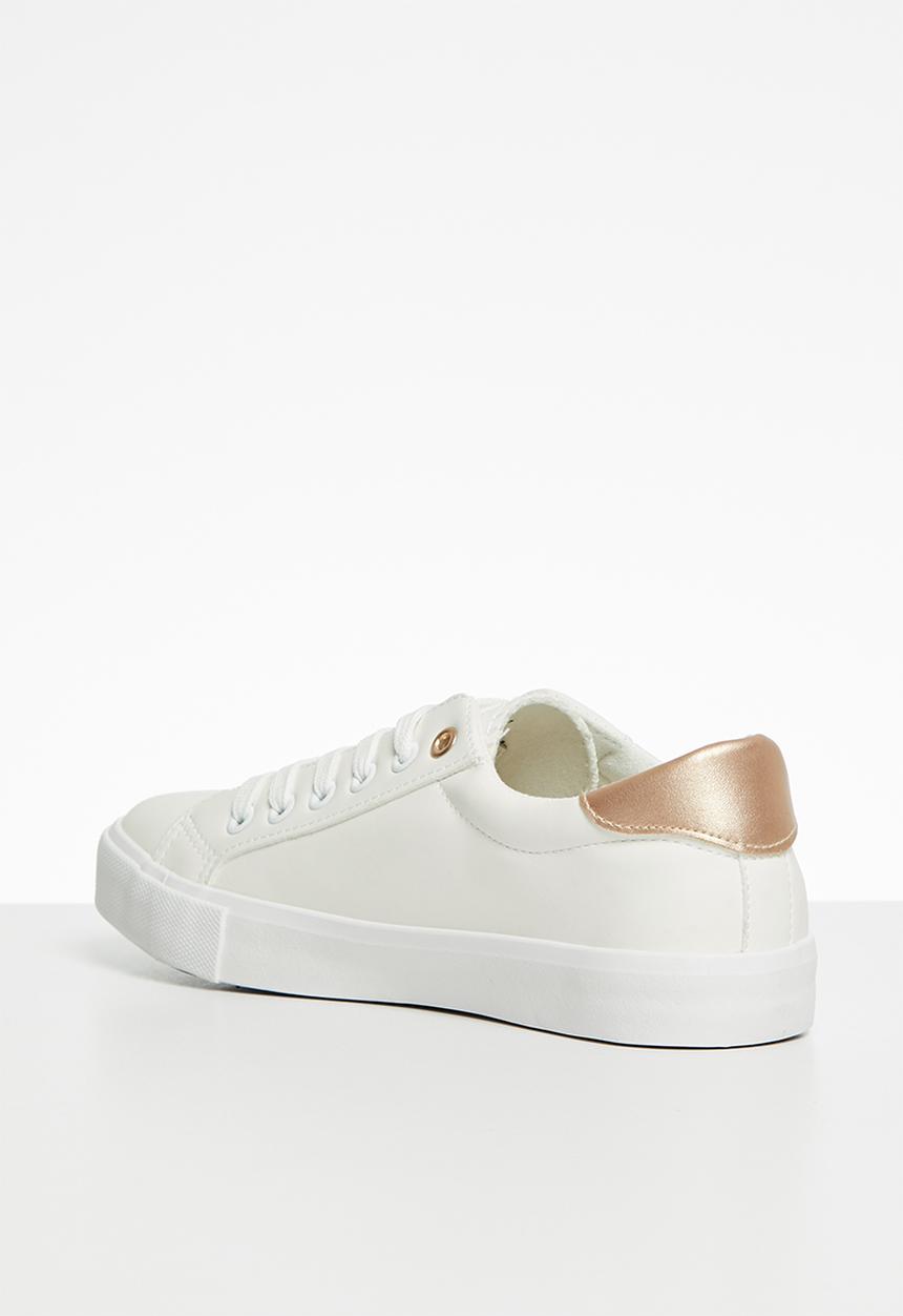 Miss Black - Baker 8 sneaker - rose gold & white 