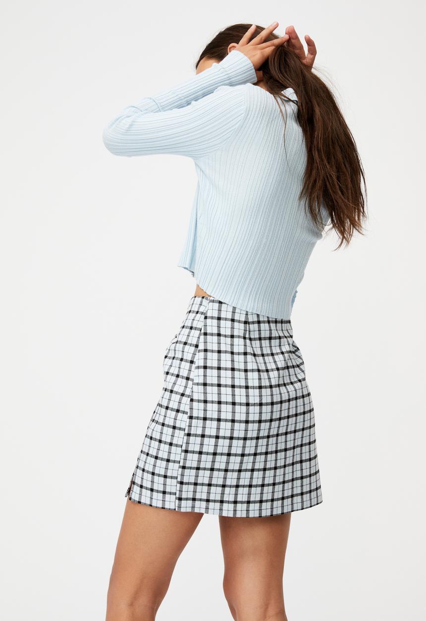 Factorie - Double split mini skirt - oakley check skyway