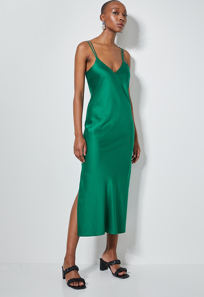Superbalist - Satin slip dress - emerald