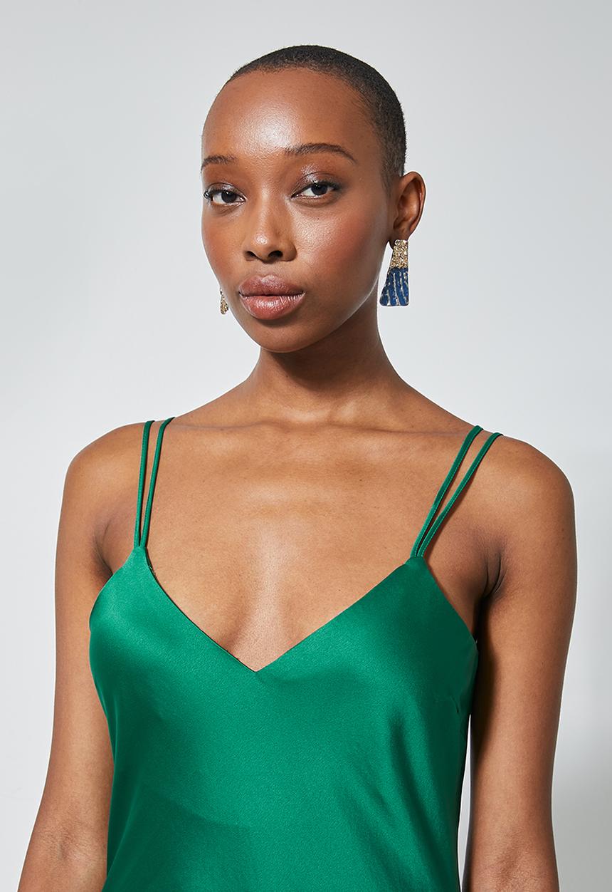 Superbalist - Satin slip dress - emerald