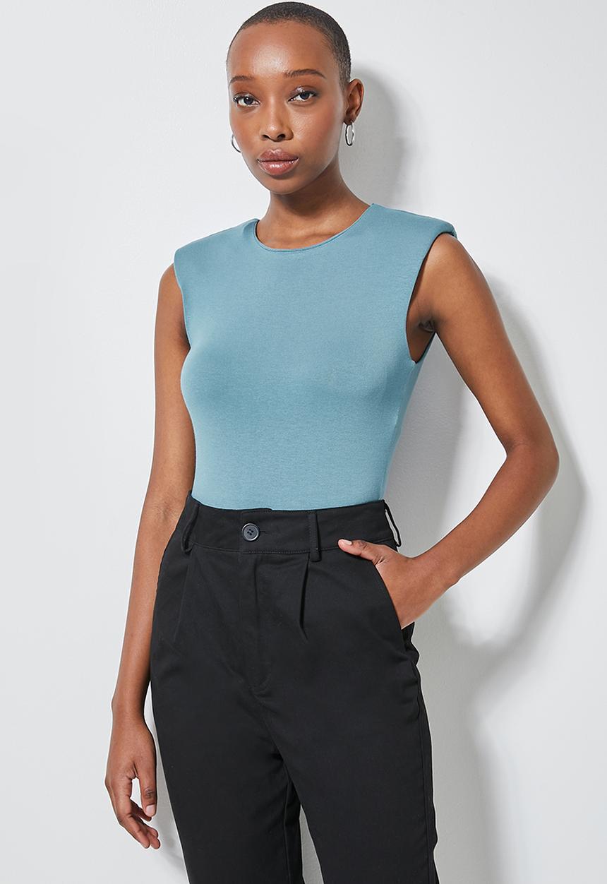 Superbalist - Shoulder pad bodysuit- dark sage